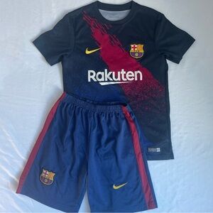 Nike Kids Barcelona Navy and Red Jersey Set